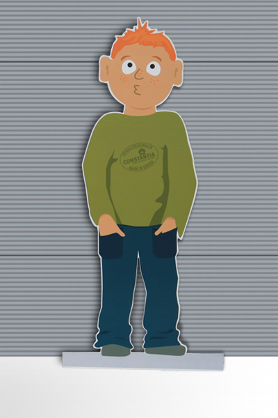 Ambient Medien Werbe Standfigur
