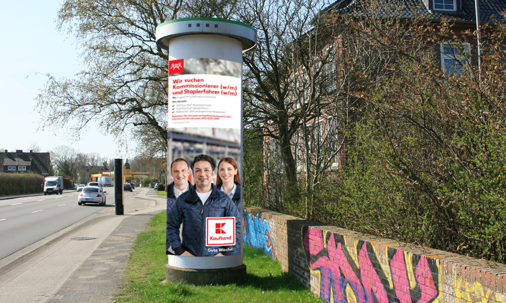 Plakatmedien Säulenplakate Anwendungs Beispiel
