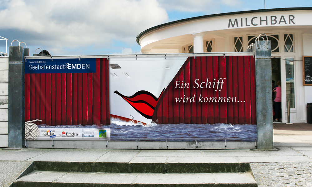Plakatmedien Werbebanner Außenwerbung Anwendungs Beispiel